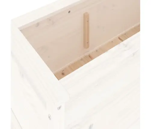 Augstā Puķu Kaste, Balta, 119,5X40X39 Cm, Priedes Masīvkoks Vidaxl