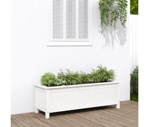 Augstā Puķu Kaste, Balta, 119,5X40X39 Cm, Priedes Masīvkoks Vidaxl