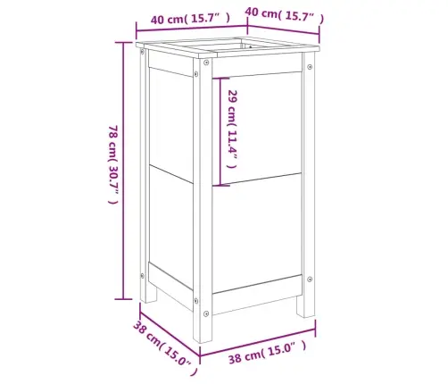 Taimekast, Hall, 40X40X78 cm Männipuit