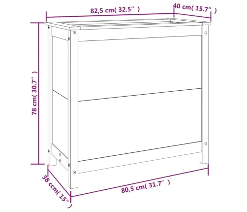 Dārza Puķu Kaste, Brūna, 82,5X40X78 Cm, Priedes Masīvkoks Vidaxl