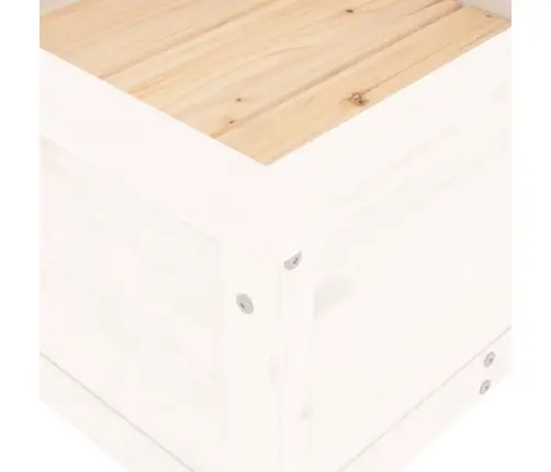 Dārza Puķu Kaste, Balta, 82,5X82,5X39 Cm, Priedes Masīvkoks Vidaxl