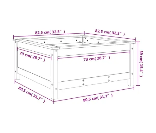 Dārza Puķu Kaste, 82,5X82,5X39 Cm, Duglasa Egles Masīvkoks Vidaxl