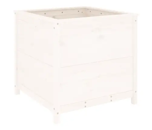 Dārza Puķu Kaste, Balta, 82,5X82,5X78 Cm, Priedes Masīvkoks Vidaxl