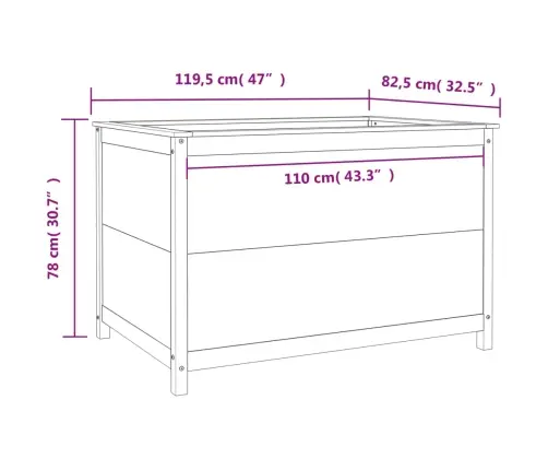 Augstā Puķu Kaste, Balta, 119,5X82,5X78 Cm, Priedes Masīvkoks Vidaxl