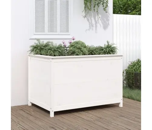 Augstā Puķu Kaste, Balta, 119,5X82,5X78 Cm, Priedes Masīvkoks Vidaxl