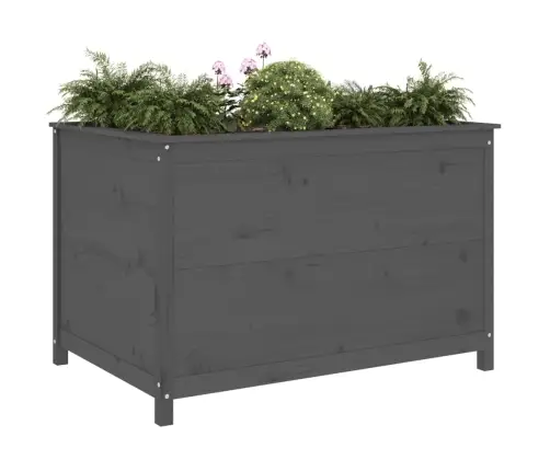 Augstā Puķu Kaste, Pelēka, 119,5X82,5X78 Cm, Priedes Masīvkoks Vidaxl