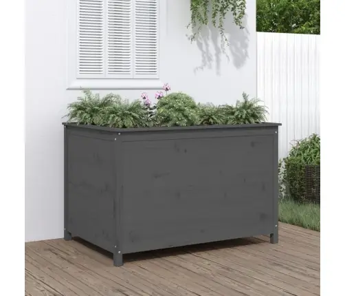 Augstā Puķu Kaste, Pelēka, 119,5X82,5X78 Cm, Priedes Masīvkoks Vidaxl