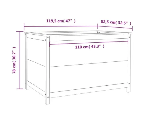 Augstā Puķu Kaste, Brūna, 119,5X82,5X78 Cm, Priedes Masīvkoks Vidaxl