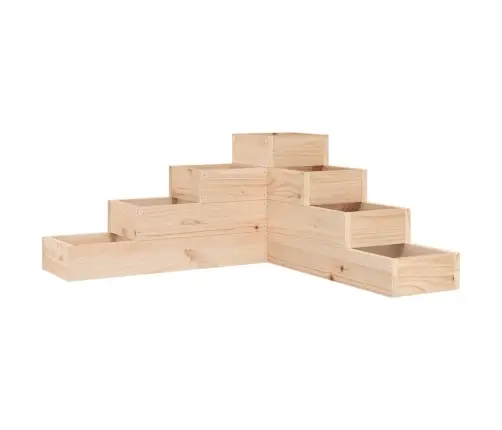 Dārza Puķu Kaste, 4 Līmeņi, 80,5X79X36 Cm, Priedes Masīvkoks Vidaxl