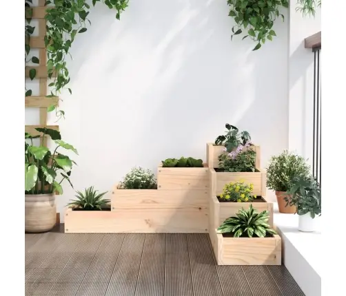 Dārza Puķu Kaste, 4 Līmeņi, 80,5X79X36 Cm, Priedes Masīvkoks Vidaxl
