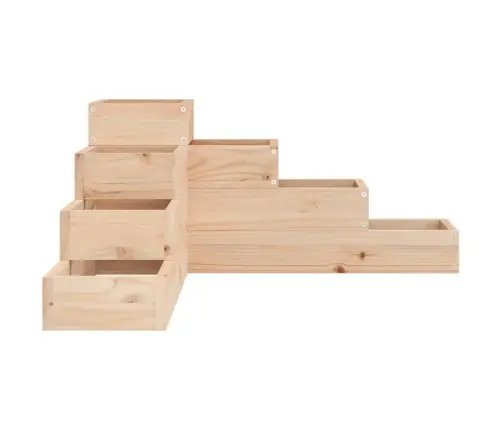 Dārza Puķu Kaste, 4 Līmeņi, 80,5X79X36 Cm, Priedes Masīvkoks Vidaxl