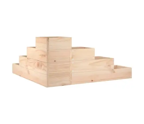 Dārza Puķu Kaste, 4 Līmeņi, 80,5X79X36 Cm, Priedes Masīvkoks Vidaxl