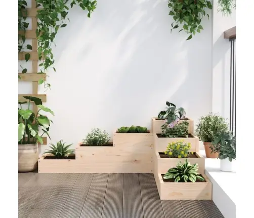 Sodo Vazonas, 4 Pakopų, 106X104,5X36 cm Pušies Masyvas