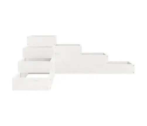 Puķu Kaste, 4 Līmeņi, 106X104,5X36 Cm, Balta, Priedes Masīvkoks Vidaxl