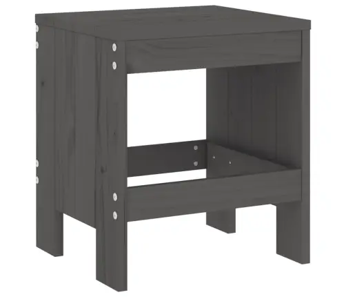 Sodo Taburetės, 2Vnt., Pilkos, 40X36X45cm Pušies Masyvas