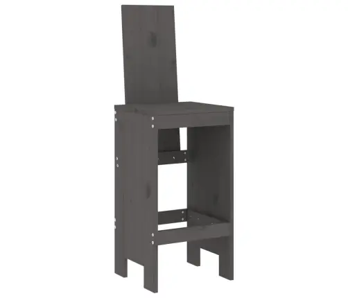 Bāra Krēsli, 2 Gab., 40X42X120 Cm, Priedes Masīvkoks, Pelēki Vidaxl