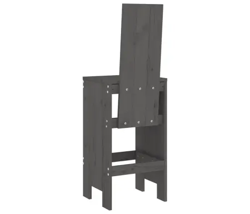 Bāra Krēsli, 2 Gab., 40X42X120 Cm, Priedes Masīvkoks, Pelēki Vidaxl