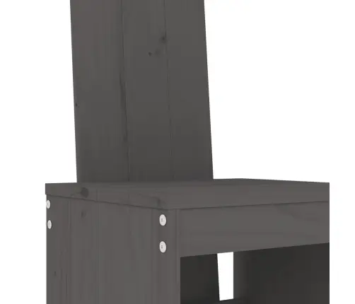 Bāra Krēsli, 2 Gab., 40X42X120 Cm, Priedes Masīvkoks, Pelēki Vidaxl