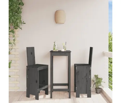 Bāra Krēsli, 2 Gab., 40X42X120 Cm, Priedes Masīvkoks, Pelēki Vidaxl