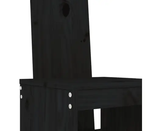 Baro Taburetės, 2Vnt., Juodos, 40X42X120cm Pušies Masyvas