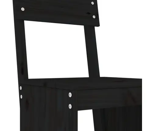 Bāra Krēsli, 2 Gab., Melni, 40X48,5X115,5 Cm, Priedes Masīvkoks Vidaxl