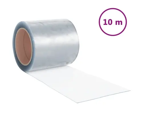 Durvju Aizkars, Caurspīdīgs, 200 Mm X 1,6 Mm, 10 M, Pvc Vidaxl