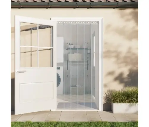 Durvju Aizkars, Caurspīdīgs, 200 Mm X 1,6 Mm, 10 M, Pvc Vidaxl