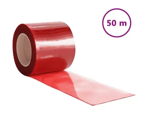 Durvju Aizkars, Sarkans, 200 Mmx1,6 Mm, 50 M, Pvc Vidaxl