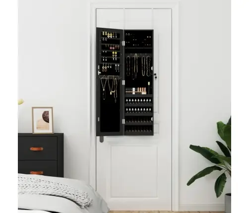 Seinale Kinnitatav Peegliga Ehetekapp, Must, 30 X 8,5 X 106 Cm