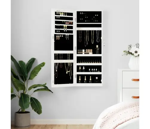 Veidrodinė Papuošalų Spintelė, Balta, 37,5X10X106cm Sieninė Veidrodinė Papuošalų Spintelė, Balta, 37,5X10X106cm Sieninė