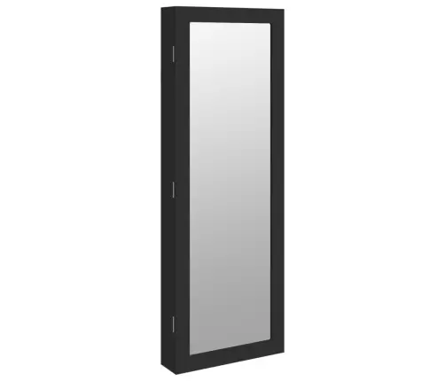 Sienas Rotaslietu Skapītis Ar Spoguli, Melns, 37,5X10X106 Cm Vidaxl