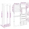 Seinale Kinnitatav Peegliga Ehetekapp, Must, 37,5X10X106 Cm