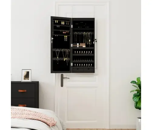 Sienas Rotaslietu Skapītis Ar Led, Melns Vidaxl