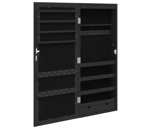 Sienas Rotaslietu Skapītis Ar Led, Melns Vidaxl