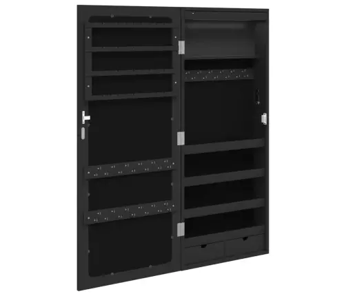 Sienas Rotaslietu Skapītis Ar Led, Melns Vidaxl