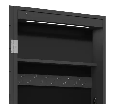 Sienas Rotaslietu Skapītis Ar Led, Melns Vidaxl