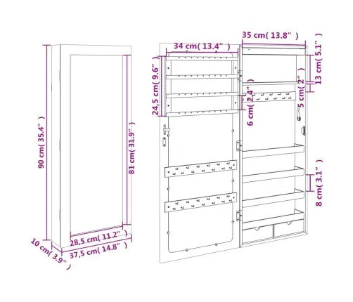 Sienas Rotaslietu Skapītis Ar Led Vidaxl