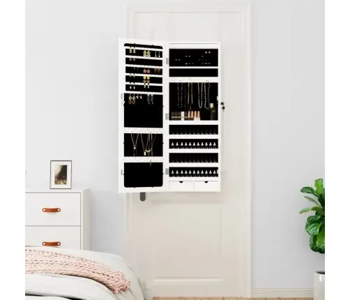 Seinale Kinnitatav Ehetekapp Peegli Ja Led-Tuledega, Valge