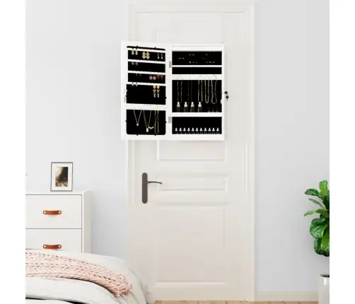 Veidrodinė Papuošalų Spintelė Su Led Apšvietimu, Baltos Spalvos