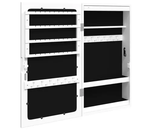 Veidrodinė Papuošalų Spintelė Su Led Apšvietimu, Baltos Spalvos