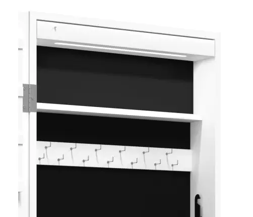 Veidrodinė Papuošalų Spintelė Su Led Apšvietimu, Baltos Spalvos