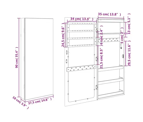 Sienas Rotaslietu Skapītis Ar Led, Melns Vidaxl