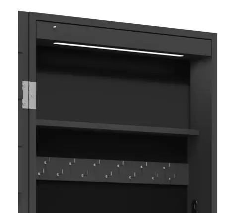 Sienas Rotaslietu Skapītis Ar Led, Melns Vidaxl