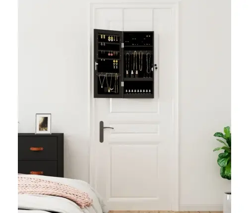 Sienas Rotaslietu Skapītis Ar Led, Melns Vidaxl