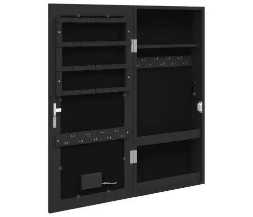 Sienas Rotaslietu Skapītis Ar Led, Melns Vidaxl