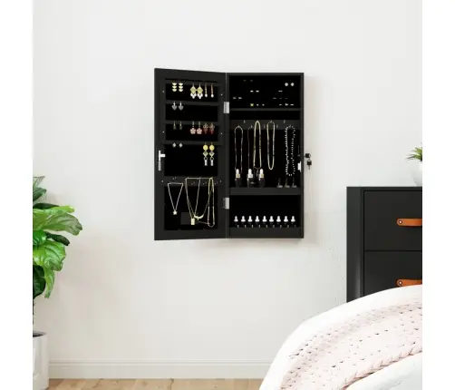 Sienas Rotaslietu Skapītis Ar Led, Melns Vidaxl