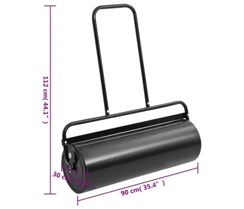 Zālāja Rullis Stumjams, Melns, 63 L, Dzelzs Un Tērauds Vidaxl