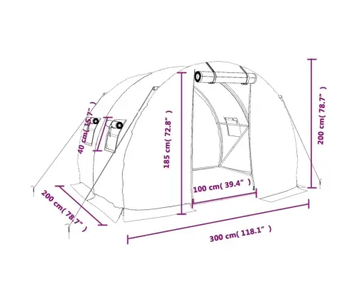 Kasvuhoone Terasraamiga, Roheline, 6 M², 2X2X2 M