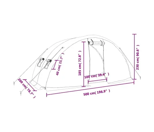 Kasvuhoone Terasraamiga, Roheline, 10 M², 5X2X2,3 M