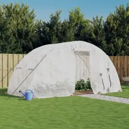 Siltumnīca Ar Tērauda Rāmi, Balta, 10 M² 5X2X2,3 M Vidaxl